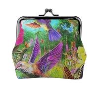 Primavera floreale farfalla colibrì stampa elegante unico portamonete carino mini portafoglio con blocco bacio impermeabile per monete