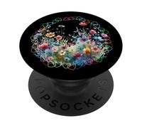 Primavera inizio primavera estate fiori retrò cuore donna 80 PopSockets PopGrip Adesivo