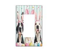 Primavera Pasqua Great Dane Dog Decorative Light Switch Cover Placca 1 Gang Singolo Rocker, Simpatico Divertente Cucciolo di Uova Elettriche Piastra per la Stanza, Funky Pet Switchcover Switchplate