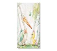 Primavera Pasqua Pellicani Uccello Porta Banner Decorativo, Carino Pulcino Uova Copertura Della Porta D'ingresso Decorazione di Sfondo Decorazione di Sfondo Decorazione Interni Esterni Animali Cortile
