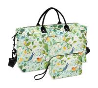 Primavera Pera Fiore Uccelli Verde Decorativo Carry On Spalla Weekend Tote Sport Tote Borsa da Palestra con Cinghia Regolabile per Yoga Pieghevole Bolsa para viajar