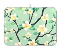 Primavera Pera Fiore Verde Bottiglia Dryer mat Scolapiatti con stuoia Piatto Stuoia di asciugatura XL Microfibra 18 x 24