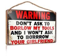 Primavera Portico Segnale Avvertimento: Don't Ask To Borlow My Tools Decorazione Sala Giochi Bar Bar Decor (23 x 35 cm)