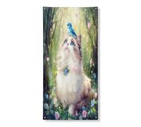 Primavera Ragdolls Cat copertura per porta striscione 91 x 182 cm, carino Bluebird Foresta da appendere per decorazione porta d'ingresso, per interni ed esterni, gattino animale domestico ingresso