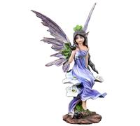 Primavera Statuetta Elfo con Farfalla - Fata Fantasy Figura Elfo Decorazione Ali