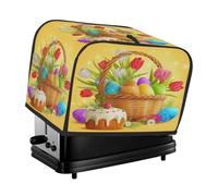 Primavera Uova di Pasqua Tulipano Fiore su Cestello Tostapane Copertura 4 Fette di Copertura antipolvere per Macchina del Pane, Piccolo Elettrodomestico da Cucina