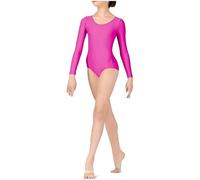 Prime fashions - Body a maniche lunghe da ragazza e donna - Nylon lucido - Vestibilità comoda