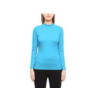 Prime fashions Maglione da donna a collo alto, a maniche lunghe, con collo a tartaruga, taglie UK, Turchese, M-L