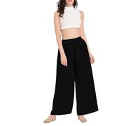 Prime fashions Pantaloni da donna a palazzo, svasati, larghi, a gamba larga, Nero , 52-54