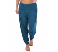 Prime fashions Pantaloni da donna alla moda, taglie forti, stile harem, lunghezza intera, elasticizzati, stile casual, Foglia di t, S-M