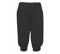 Prime fashions Pantaloni larghi da donna a 3/4 tinta unita, Nero , 24-26