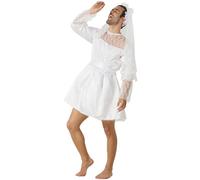 Prime lezioni Racconto medievale libro 1 vestito da sposa Cosplay per sposo, costume spettacolo sul palco, festa, Festival, abito da sposa invertito per gli uomini Costume Cosplay (bianco, One Size)