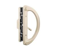 Prime-Line C 1343 - Set di maniglie scorrevoli per porta in vetro, foro centrale da 8,6 cm, pressofuso, colore marrone chiaro, finitura verniciata, stile mortasa, 1 pezzo