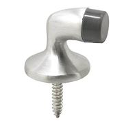 prime-line J J 5042 Floor Mount Door stop, in ottone massiccio con finitura cromata satinata, confezione da 1