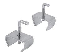 PRIME-LINE U 11310 - Kit di morsetti per binario letto, adatto per telai da 2,5 cm e 1-1/4", struttura in acciaio, zincato, set da 2, colore: bianco