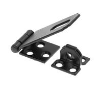 Prime-Line U 117058 - Cerniera di sicurezza per porta e cancello, con graffetta fissa da 6,3 cm, con viti, colore nero opaco (confezione singola)