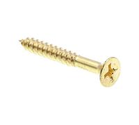 Prime-Line Viti per legno a testa piatta Phillips, #10 X 1-1/2", in ottone massiccio, confezione da 100 pezzi, 9035717