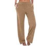 Prime, Pantaloni Tuta Donna Larghi Estivi Elastico in Vita Pantaloni Boho Leggeri Comodi Spiaggia Pantalone a Palazzo Hippie Haram con Tasche a Zampa Abbigliamento Curvy