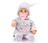 Bayer Design- First Words Baby, Bambola parlante 24 Suoni, 38cm, Colore Grigio, Rosa, Lumaca, 93824BC