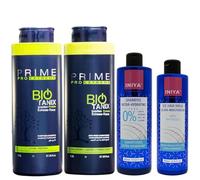 Prime Pro Extreme Bio Tanix Kit 2 x 1,1L | Kit Lisciante Tanino Taninoplastica Professionale | Shampoo Senza Solfato Iniya 400ml + Maschera Riparatore 300ml