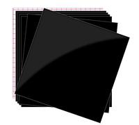 Prime Vinyl Vinile permanente, confezione da 7 fogli di vinile autoadesivo nero lucido, 6 fogli di vinile 30,5 x 30,5 cm e 1 foglio di nastro di trasferimento, fogli in vinile per Cricut, decorazioni