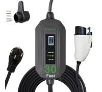 PRIMECOM - Cavo di ricarica per veicolo elettrico EVSE (240 V, 16 A, 30 piedi) Compatibile con Bulloni Volt Leaf BMW i3 Fiat 500e Clarity Niro Prius