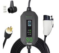 PRIMECOM Level 2 EV Charger 220/240V 16A 30ft 50ft cavo di ricarica portatile EVSE per veicolo elettrico compatibile con Bolt Volt Leaf BMW i3 Fiat 500e Clarity NIRO Prius (30 piedi, 6-20P)