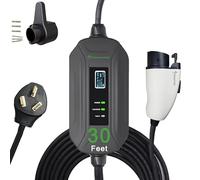 Primecom Livello 2 EV Caricatore 220/240V 16A 9M 15M Cavo di Ricarica per Veicolo Elettrico EVSE Portatile Compatibile con Bolt Volt Leaf BMW i3 Fiat 500e Clarity NIRO Prius (30 piedi, 10-50P)