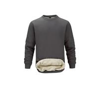 PrimeCrest Felpa Uomo Invernale Senza Cappuccio Pile Maglione Termica Pullover Lavoro Girocollo Calda Felpe Sportiva Felpata Imbottita Cotone Casual Sherpa Tecnica Manica Lunga Grigio 3XL