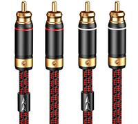 Primeda Audiophiles - Cavo RCA/fono da 2 RCA maschio a 2 RCA maschio, cavo di interconnessione per sistema HiFi, intrecciato, per home cinema, subwoofer, amplificatori, Blu-ray (da dritto a dritto, 1