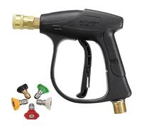 PRIMEGA 1/4 Connessione diretta pistola corta + ugello 5 colori pistola ad acqua di pulizia ad alta pressione nucleo di rame puro pistola ad acqua di lavaggio auto