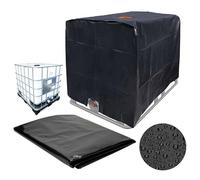 PRIMEGA Coperchio per secchio IBC Ton 1000L Coperchio per serbatoio dell'acqua esterno impermeabile e antipolvere nero 120 x 100 x 116