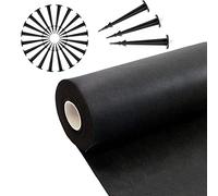 PrimeGarden® Tessuto Anti-Erbacce 50g/m², Pacciamatura: Resistente, Permeabile all'Acqua, Anti-UV, Nero. Tela Contro Erbe (0,8 m x 100 m = 80 m² + 200 Ancore)