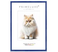 PrimeLuxe Cornice portafoto su misura, sottile, 15 x 30 cm, in blu royal scuro, lucida, dimensioni a scelta, con vetro acrilico antiriflesso, cornice per poster, puzzle, collage di foto