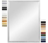 PrimeLuxe Specchio da parete 20 x 25 cm (dimensioni esterne) in alluminio Criss-Cross | colore e dimensioni a scelta | specchio per il bagno e il corridoio | con cornice in legno | Made in Germany