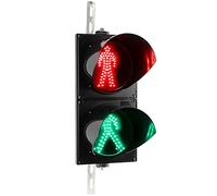 PrimeMatik - Semaforo per Interni ed Esterni IP65 Nero 2 x 200mm 220V con luci LED Verde e Rosso per pedoni