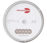 Primeon BD-R 50GB 2x-8x Blu-ray registrabile, Superficie ultra-protetta da disco, Confezione da 10