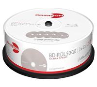 PRIM 2761318 - BD-R DL 50 GB 8x, confezione a campana da 25 pezzi, resistente a