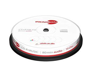 PRIMEON CD-R 80MIN Audio Bobina (10 DISCOS)