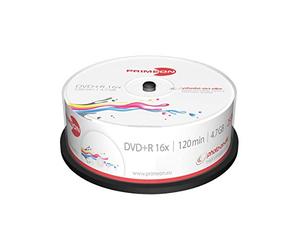 Primeon Dvd+R 4,7 GB/120 min/16 x Cakebox Photo-on-Disc, Inkjet Full Size Printable Surface (25 Dischi)