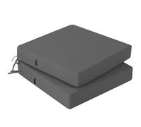 PRIMEPATIO Set di 2 cuscini per sedia da esterno 40 x 40 cm, cuscini per sedile in schiuma impermeabile per esterni, cuscino per sedia da giardino, sedia da terrazza con legami, copertura per sedia