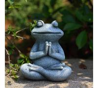 Primepixell Statua in resina a forma di rana che medita, statuetta a forma di animale zen yoga, per interni ed esterni, decorazione da giardino, regalo consapevole per donne e mamme