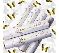 PrimePure Cannoni Spara Coriandoli - Poppers con Coriandoli a Forma di Farfalle Bianche e Dorate - Confezione da 6 - Cannoni Sparacoriandoli per Matrimoni, Compleanni, Celebrazioni