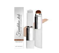 Primer cambia colore, colore Changing Foundation Stick con spazzola, Full Coverage Concealer Foundation Primer per make-up impeccabile, lunga durata, idratante, finitura naturale (scuro)