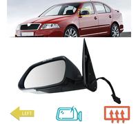 Primer per gruppo specchietto retrovisore porta laterale sinistra con indicatore in vetro riscaldato elettrico per specchietto retrovisore Skoda Octavia MK2 II 2004-2008