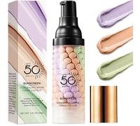 Primer Tricolore, Colour Corrector Makeup Primer Base, Crema Solare per Il Controllo Dell'olio e Idratante, Base Primer Trucco Viso, Fondotinta Illuminante, Rifinitura Dei Pori