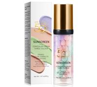 Primer viso a tre colori, SPF 50 PA+++ Protezione solare e idratante Primer Makeup, 12H, impermeabile, controllo dell'olio, finitura opaca, per il viso, vegano e senza animali