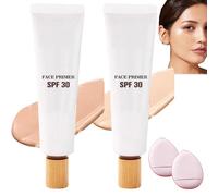 Primer viso SPF 30 - Illumina, idrata e leviga la pelle, crema idratante colorata SPF 30, copertura totale, carnagione chiara e media, idrata e leviga la pelle (01#+03#)
