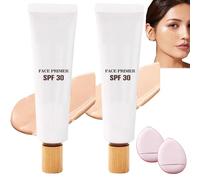Primer viso SPF 30 - Illumina, idrata e leviga la pelle, crema idratante colorata SPF 30, copertura totale, carnagione chiara e media, idrata e leviga la pelle (01#+02#)