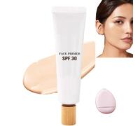Primer viso SPF 30 - Illumina, idrata e leviga la pelle, crema idratante colorata SPF 30, copertura totale, carnagione chiara e media, idrata e leviga la pelle (01# bianco avorio)